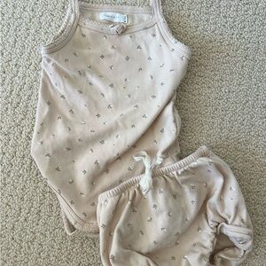 Baby Pink Floral Onesie and Shorts Set